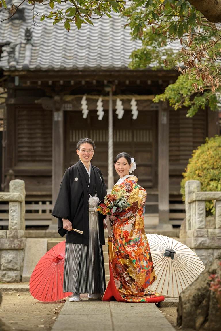 色打掛　隣の神社で