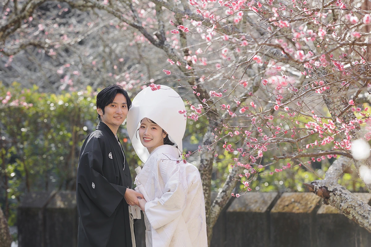 妙本寺で梅と一緒に叶える白無垢和装前撮り