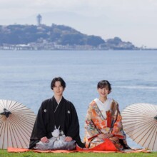 鎌倉・稲村ガ崎 2024.04.07 稲村ガ崎の絶景を背景に、湘南らしい特別なウェディングフォトを残す