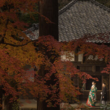 鎌倉・浄智寺 2021.12.17 風情ある浄智寺の紅葉に包まれて撮る和装前撮り。秋の魅力を感じる一枚