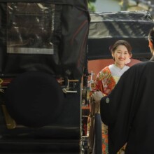 鎌倉・街並み/人力車 2022.05.04 人力車で巡る鎌倉の街並み、和装花嫁が映えるウェディングフォト