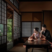 東京・旧安田楠雄邸 2023.06.08 和室と和装のコントラストが映える、旧安田楠雄邸庭園での前撮り撮影