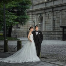 東京・日本橋 2021.06.30 日本橋の石畳と歴史的建造物を活かした洋装ウェディングフォト前撮り