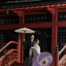 栃木・日光 2023.07.15 日光・中禅寺立木観音で番傘が映えるロケーションフォト