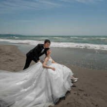 鎌倉・七里ガ浜 2023.04.28 七里ガ浜の砂浜と水平線が広がる絶景で、ふたりの特別な瞬間をロマンチックに残す