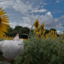 東京・昭和記念公園 2023.08.06 色鮮やかな花畑と豊かな緑に包まれる昭和記念公園でのフォトウェディング