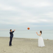 鎌倉・鎌倉高校前と海 2020.11.12 江ノ電と湘南の海を背景にした、鎌倉高校前での洋装前撮り撮影