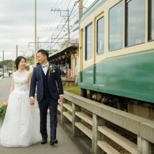 鎌倉・鎌倉高校前と海 2020.11.12 江ノ電と海を同時に楽しめる鎌倉高校前での洋装前撮り