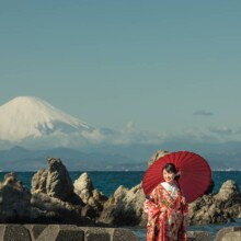 鎌倉・森戸海岸 2020.01.30 富士山を望む森戸海岸で叶える、伝統美あふれる和装前撮り