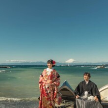鎌倉・森戸海岸 2020.01.30 富士山と森戸海岸の自然に包まれる、和装前撮りの特別な瞬間