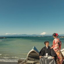 鎌倉・森戸海岸 2020.01.30 森戸海岸の絶好のロケーションで叶える、富士山を背景にした和装フォト