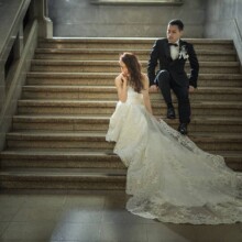 東京・東京国立博物館 2020.07.06 洋装で歩む東京国立博物館の大階段、貸し切りで残すウェディングフォト