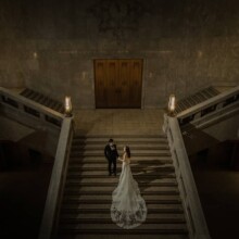 東京・東京国立博物館 2020.07.06 洋装花嫁が映える東京国立博物館の大階段での特別な前撮り撮影