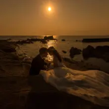 鎌倉・葉山海岸 2021.09.24 夕日が美しい葉山海岸で、ロマンチックな洋装前撮り