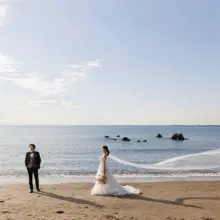 鎌倉・葉山海岸 2025.01.20 葉山海岸のリゾート感あふれる風景で、非日常の洋装前撮り