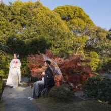 白無垢が映える紅葉の葉山しおさい公園で叶う、和装前撮り